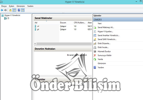 onderbilisim.com/hyper-v sanal bilgisayar kurulumu