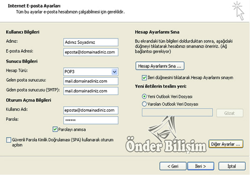 onderbilisim.com/outlook 2010 kurulumu