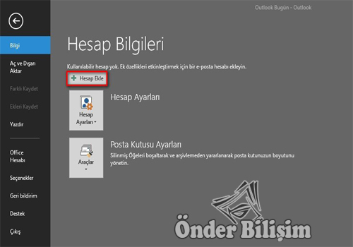 onderbilisim.com/outlook 2016 kurulumu