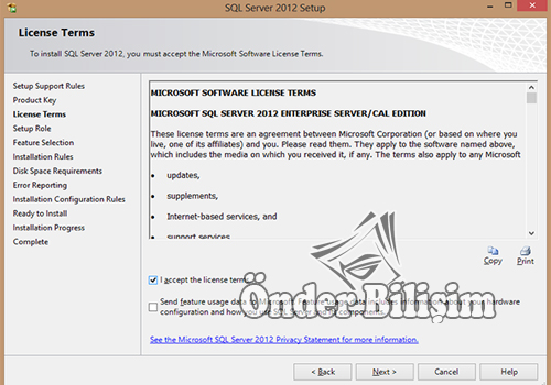 onderbilisim.com/Sql server 2012 kurulum ve lisanslama