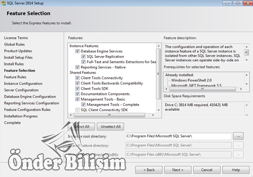 onderbilisim.com/Sql server 2014 kurulum ve lisanslama