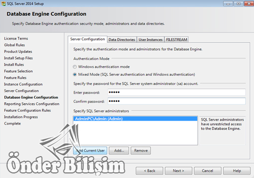 onderbilisim.com/Sql server 2014 kurulum ve lisanslama