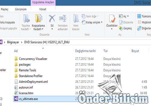 onderbilisim.com/visual studio 2012 kurulum ve lisanslama