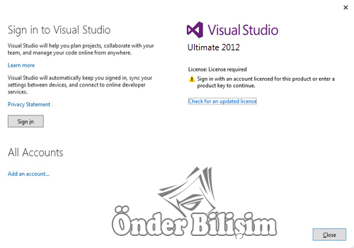 onderbilisim.com/visual studio 2012 kurulum ve lisanslama