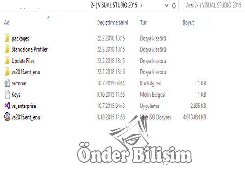 onderbilisim.com/visual studio 2015 kurulum ve lisanslama